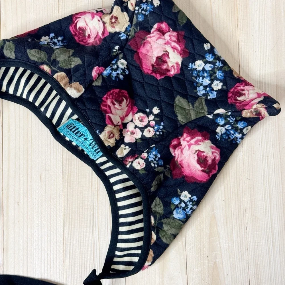 Glitter & Wit Floral Cat Ear Bonnet. Size 2/3t. Excellent Condition